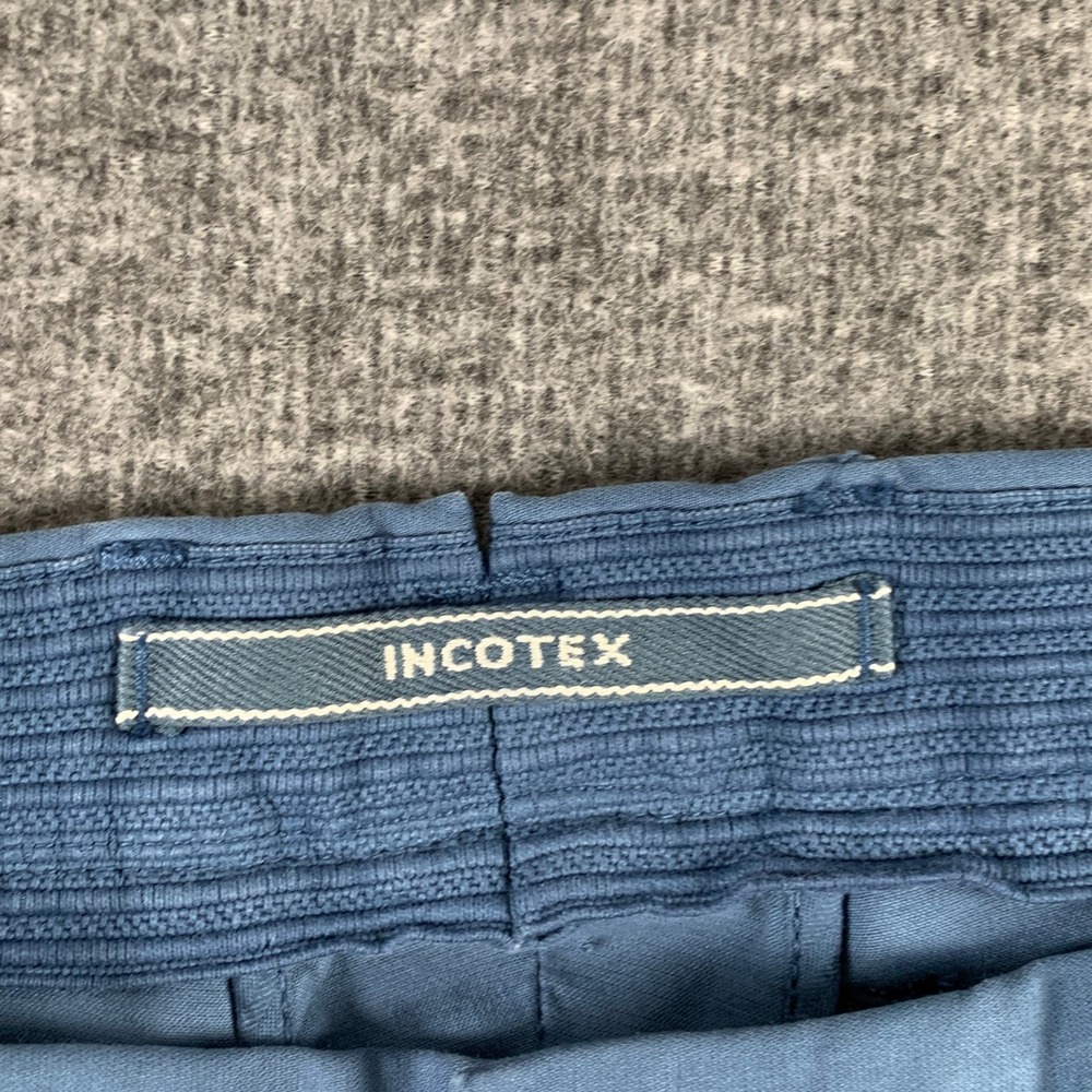 Incotex Pants Men 42x34 Blue Stretch Chino Trousers Slacks NEW - Picture 4 of 16